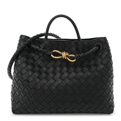 Bottega Veneta Nappa Intrecciato Medium Andiamo Shoulder Bag Black 1 of 9