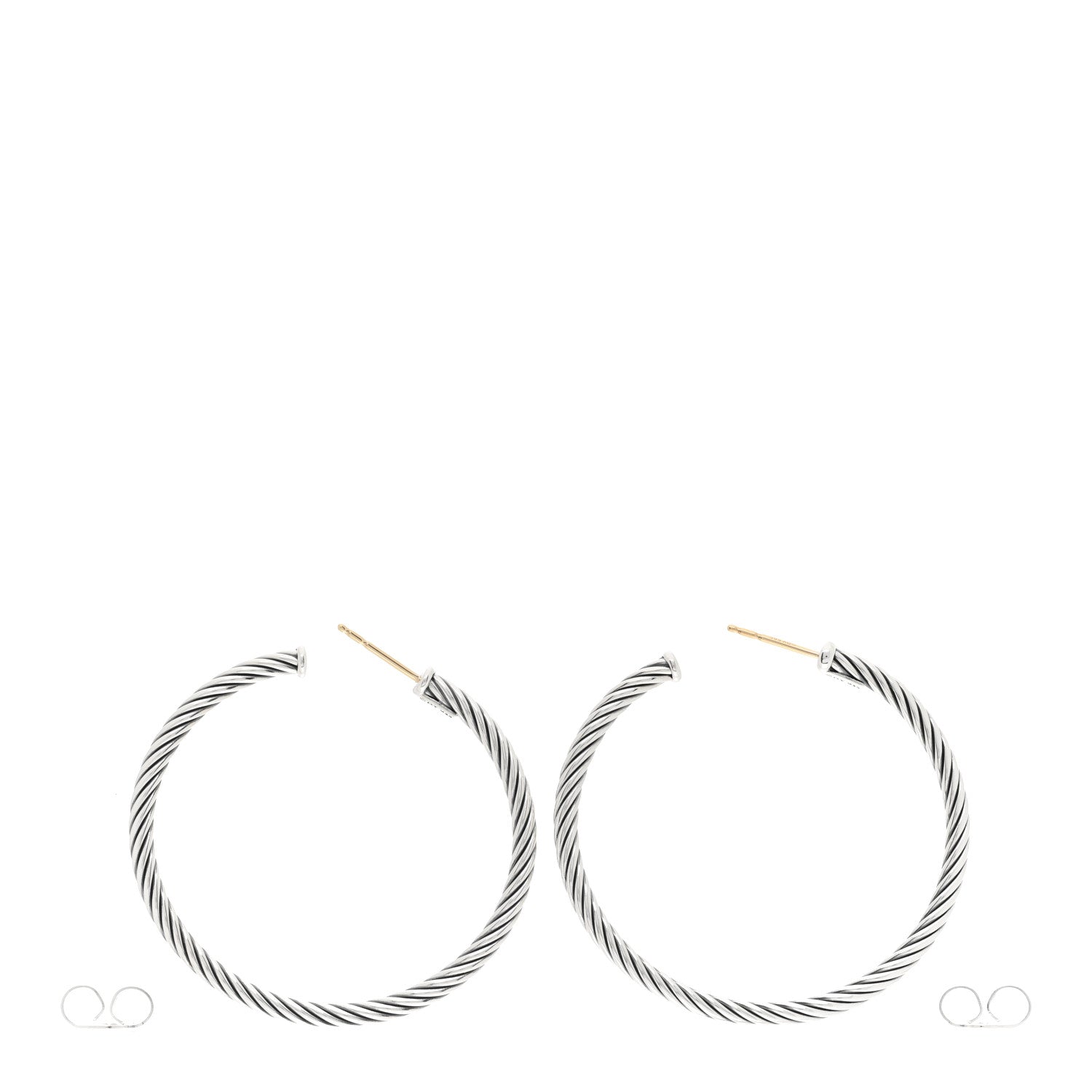 David Yurman Sterling Silver Medium Cable Classics Hoop Earrings 3 of 4