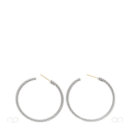 David Yurman Sterling Silver Medium Cable Classics Hoop Earrings 3 of 4