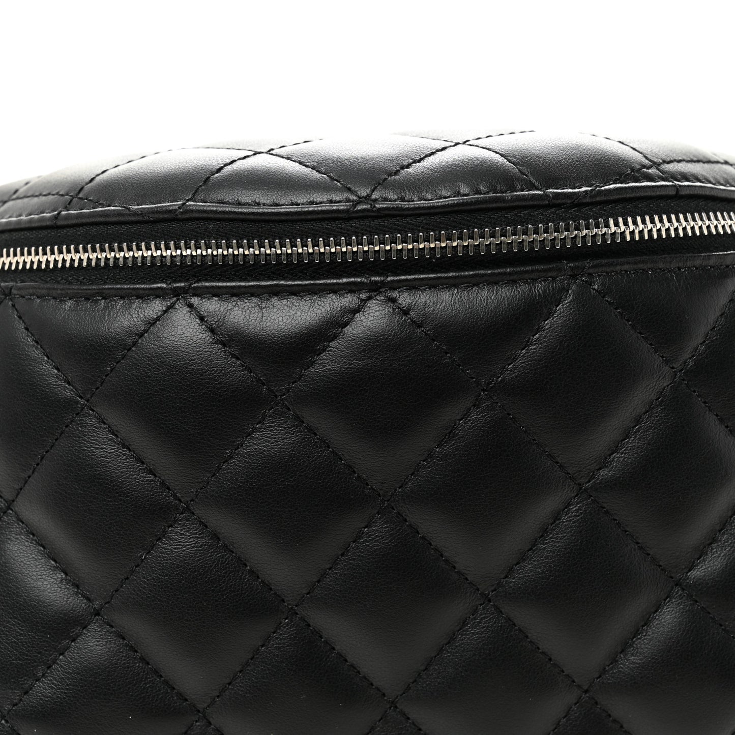Calfskin Quilted Waist Belt Bag Black