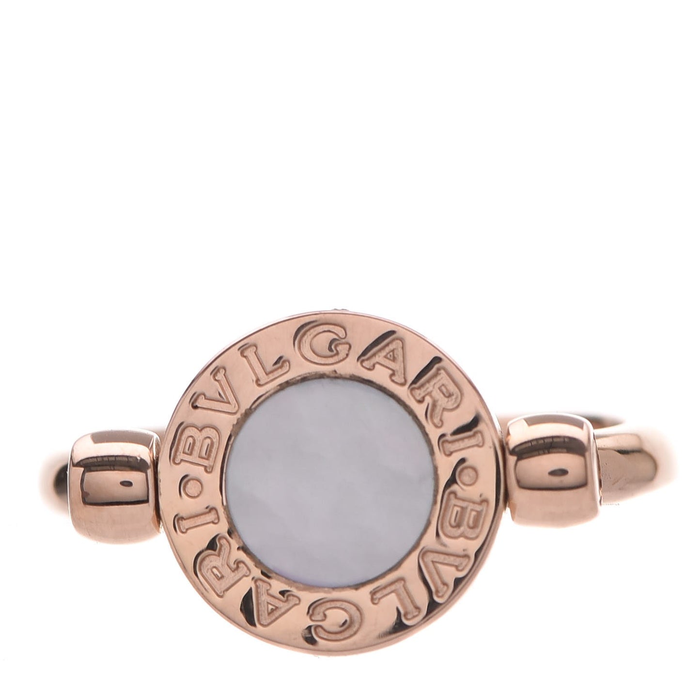 BVLGARI 18K Rose Gold Diamond Mother of Pearl Bvlgari Bvlgari Ring 46.5 5