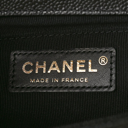 Chanel Caviar Chevron Quilted Medium Boy Flap Black 6 of 9
