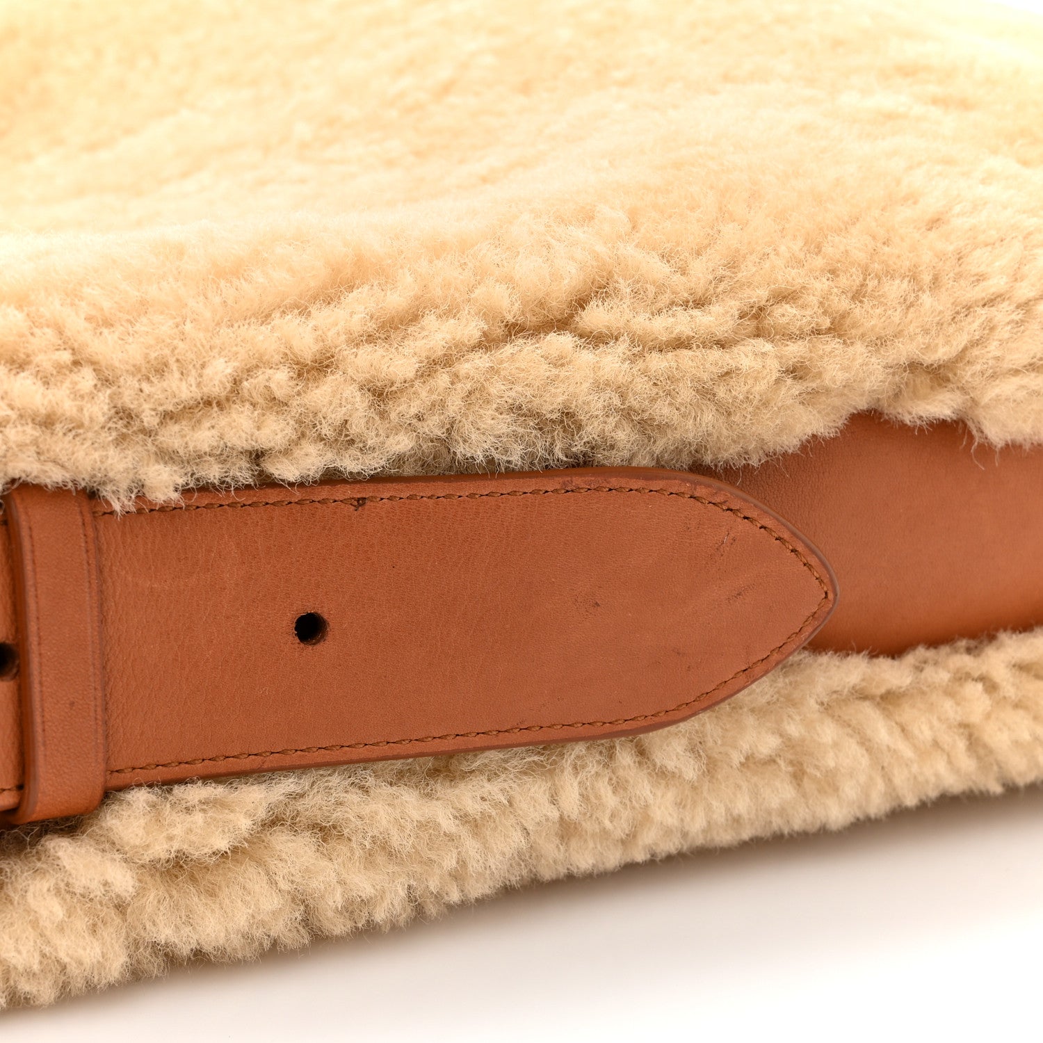 Saint Laurent Shearling Tote Natural 13 of 15