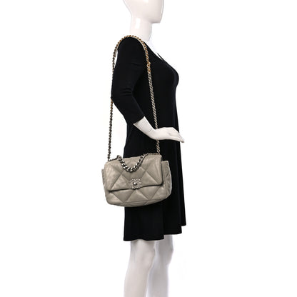 Chanel Lambskin Quilted Medium Chanel 19 Flap Light Grey 2 of 10