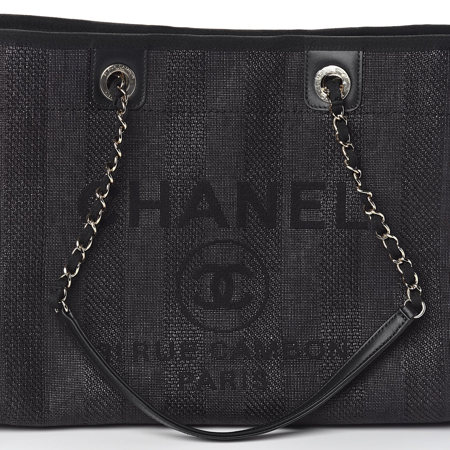 Mixed Fibers Striped Small Deauville Tote Black