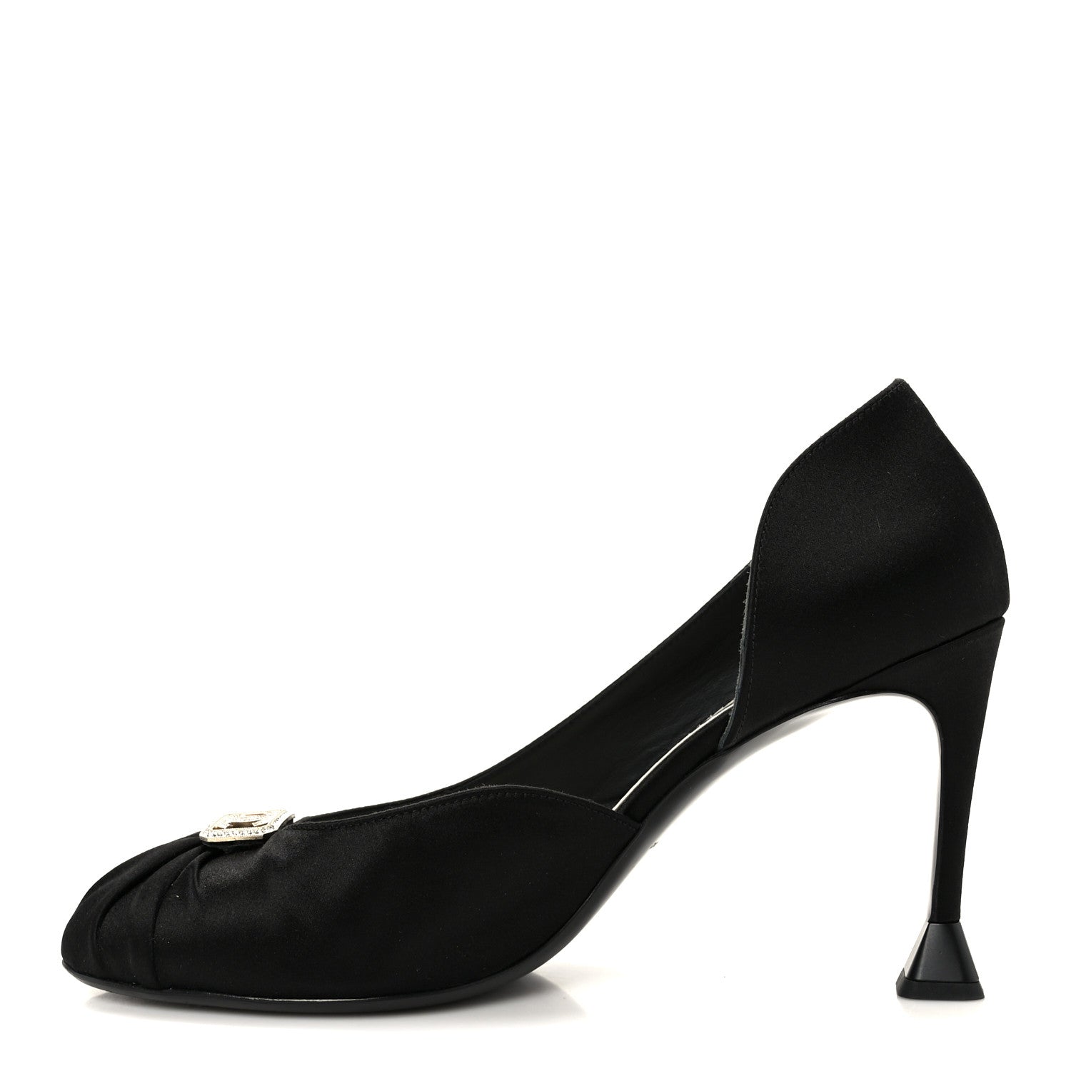 Chanel Satin Strass CC Pumps 40 Black 1 of 10