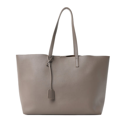 Saint Laurent Calfskin Large Shopping Tote Oyster Gray 1 of 10