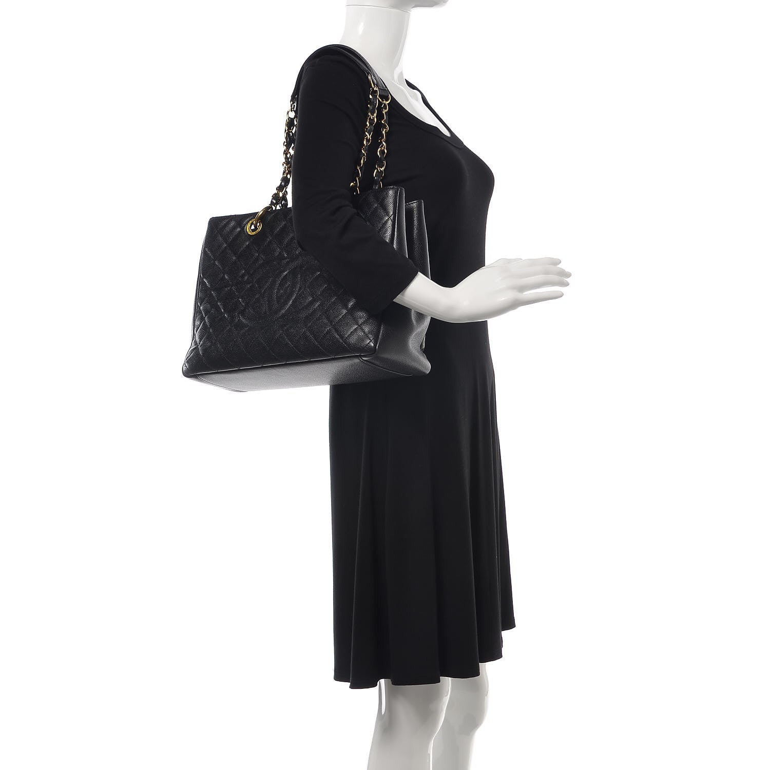 Chanel Caviar Quilted Grand Shopping Tote GST Black 2 of 16