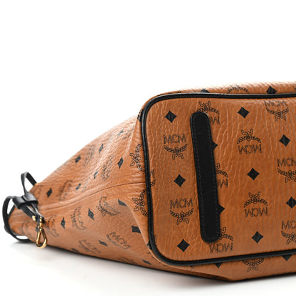 MCM Visetos Medium Project Reversible Shopper Tote Cognac 7 of 15