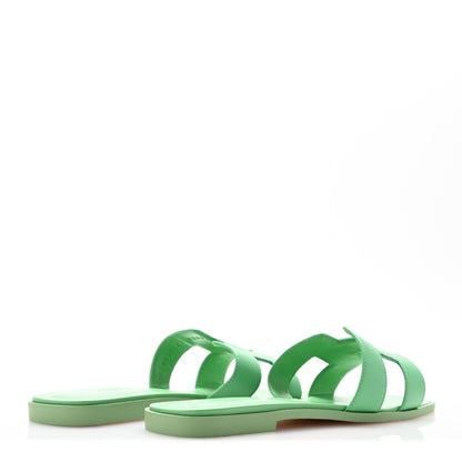 Hermes Epsom Oran Sandals 39 Vert Pomme 5 of 10