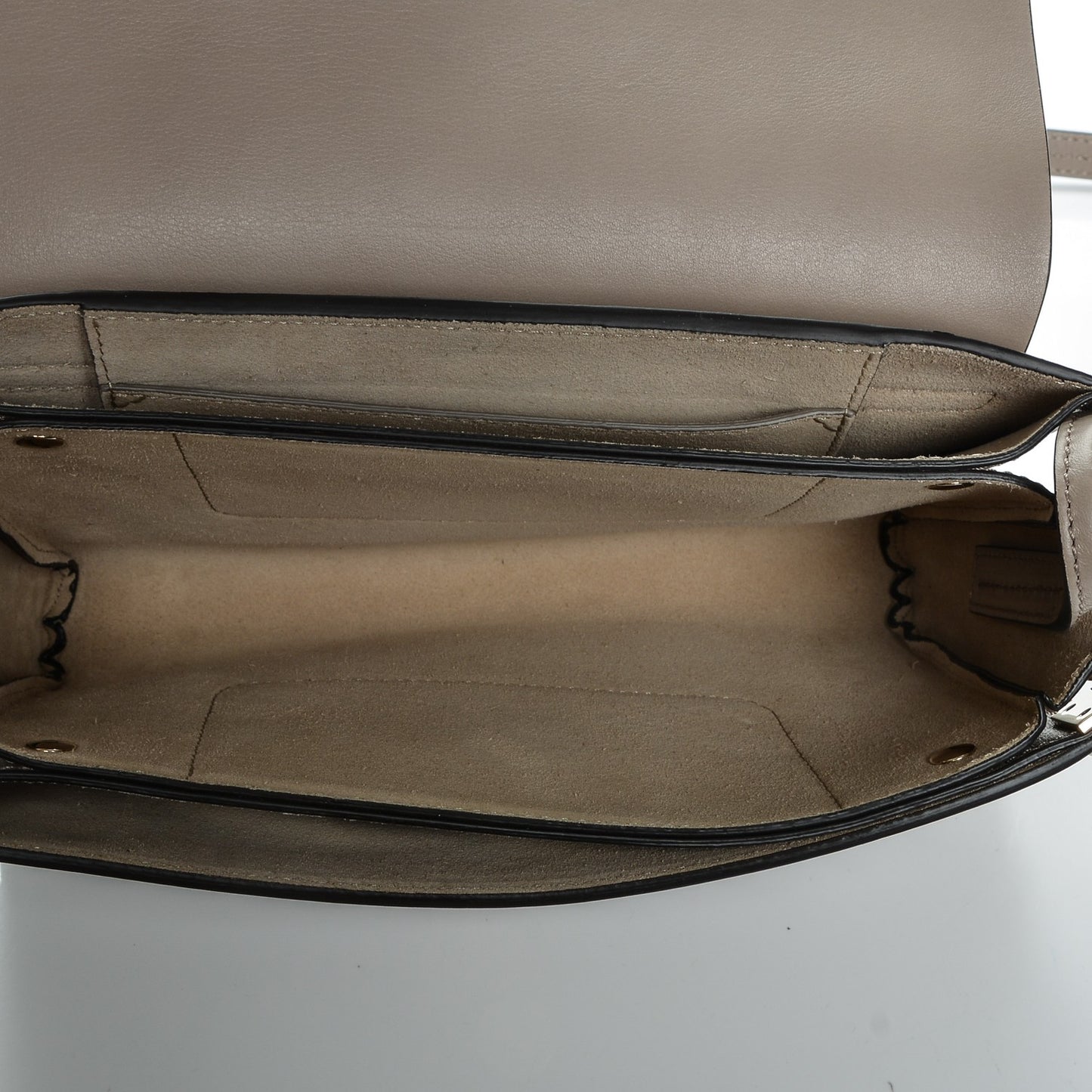 Suede Calfskin Small Faye Shoulder Bag Motty Grey