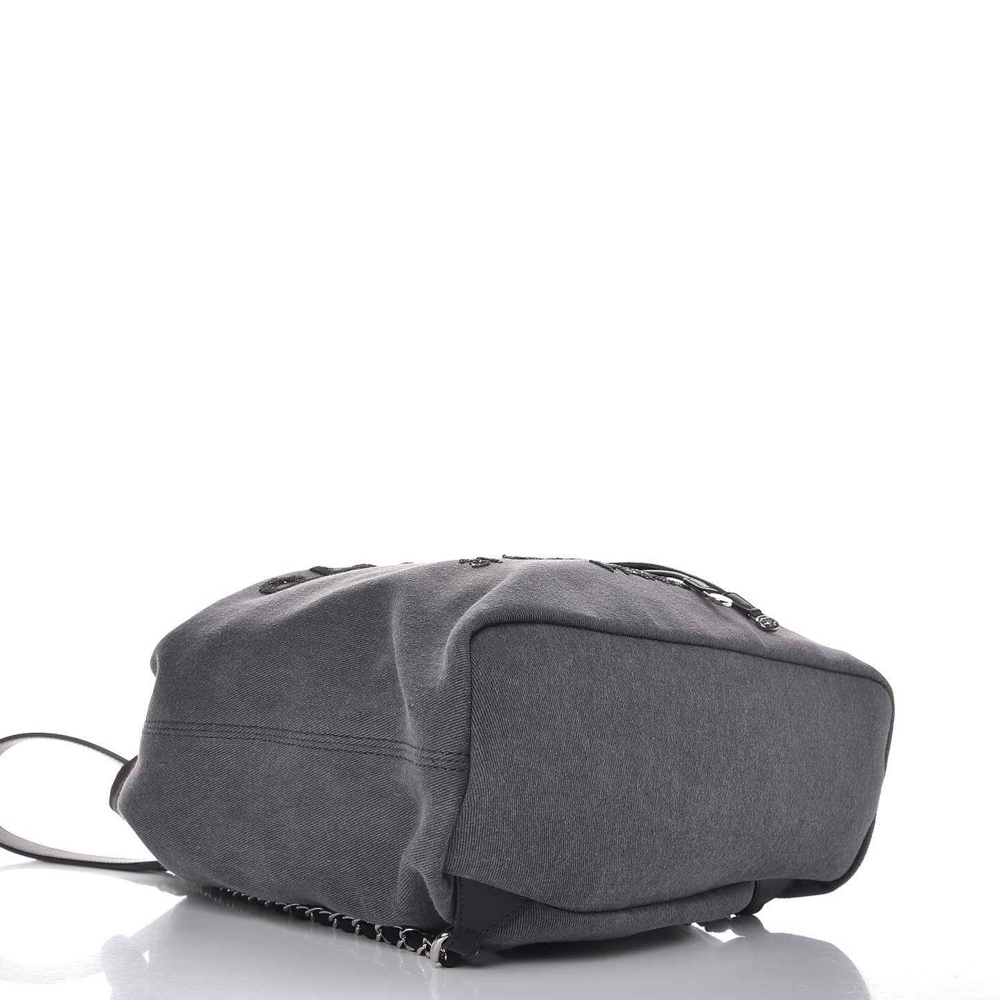 Canvas Sequin Large Deauville Backpack Charcoal
