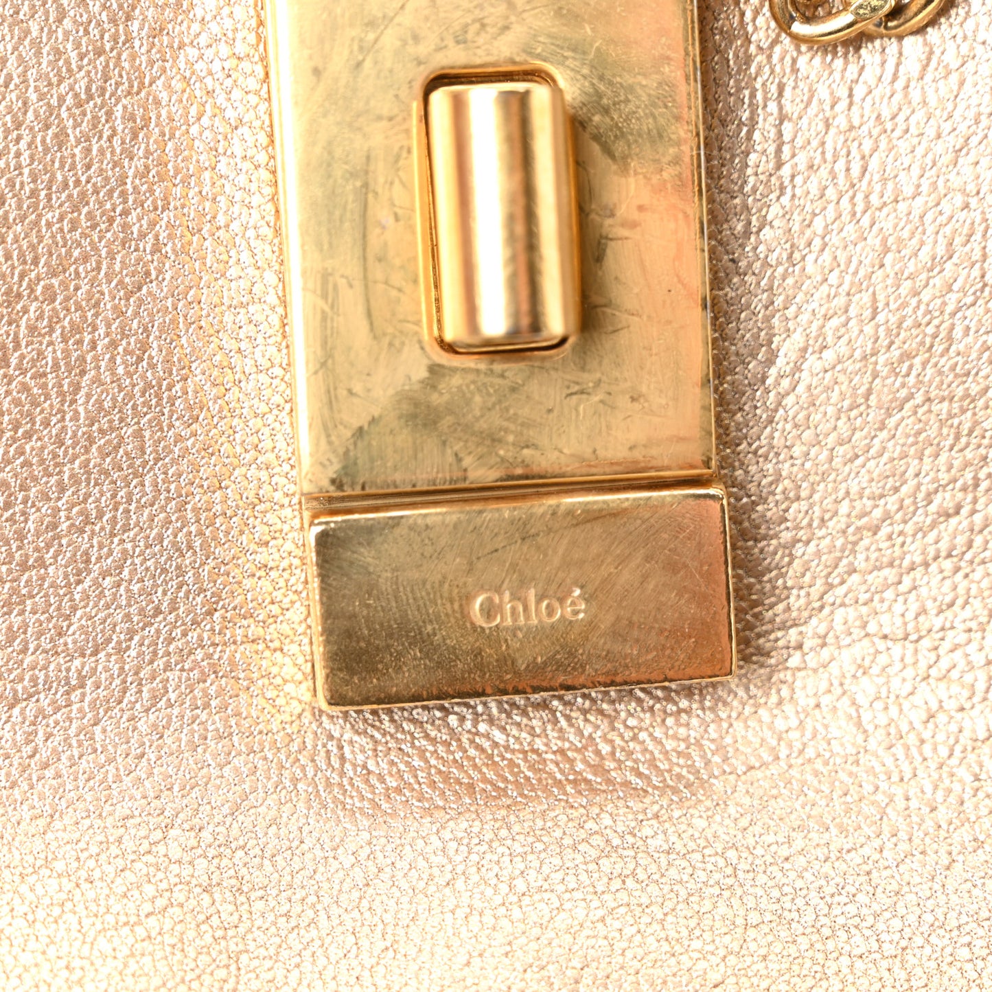 Metallic Grained Goatskin Nano Drew Shoulder Bag  Abstract Gold