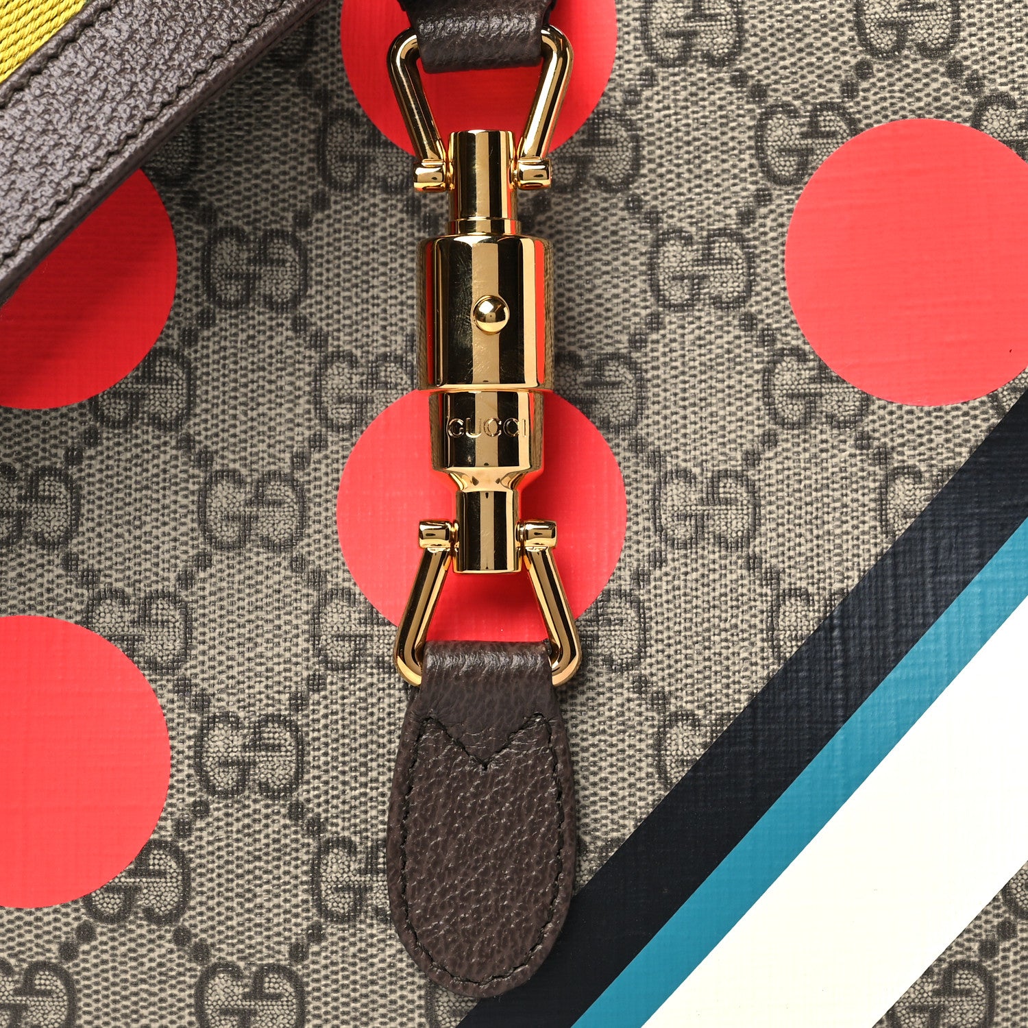 Gucci GG Supreme Monogram Geometric Textured Dollar Calfskin Web Small Jackie 1961 Hobo 8 of 10