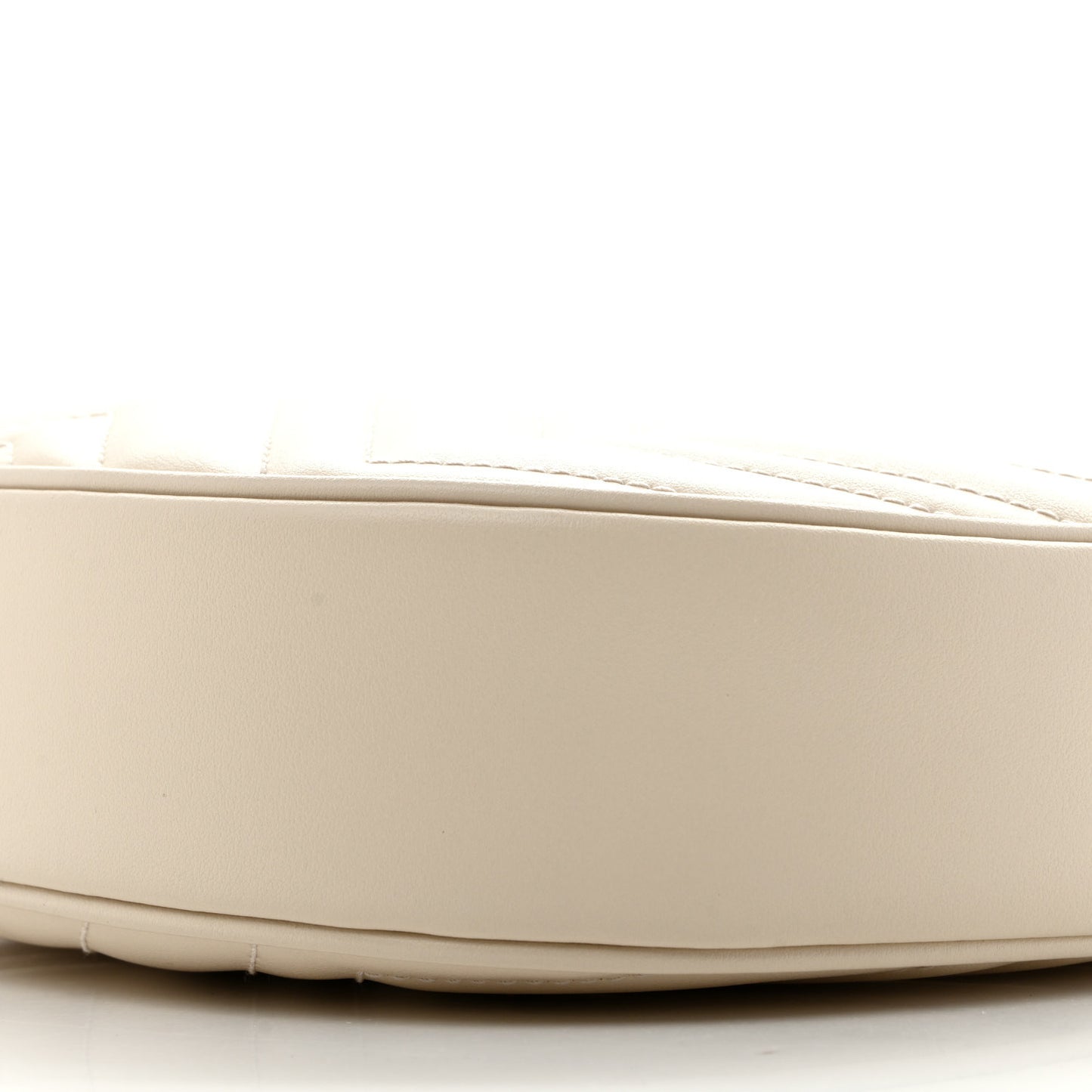 Calfskin Matelasse Chevron Mini GG Marmont Half Moon Hobo Mystic White