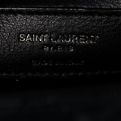Saint Laurent Grain De Poudre Textured Mixed Matelasse Triquilt Medium Monogram Satchel Black 6 of 9