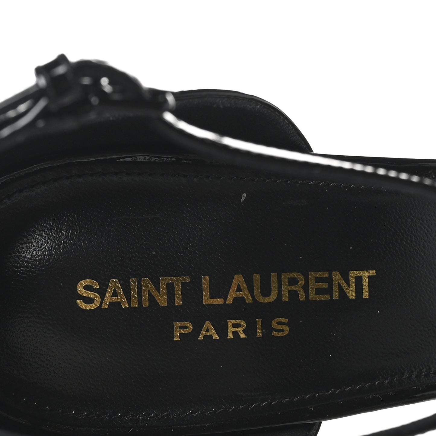Patent Calfskin Opyum 85 Sandals 39.5 Black