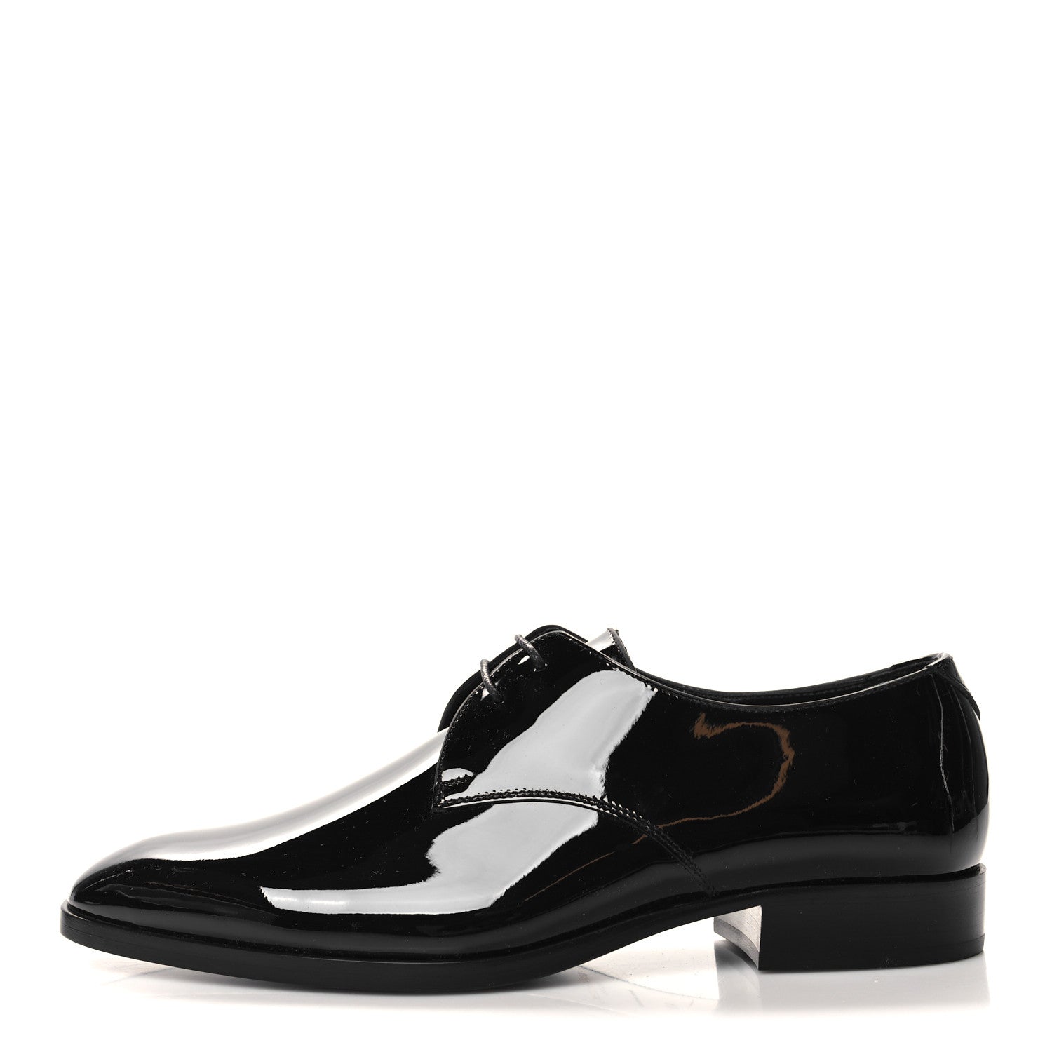 Saint Laurent Patent Baltimora Lace Up Derby Shoes 40 Black 1 of 8