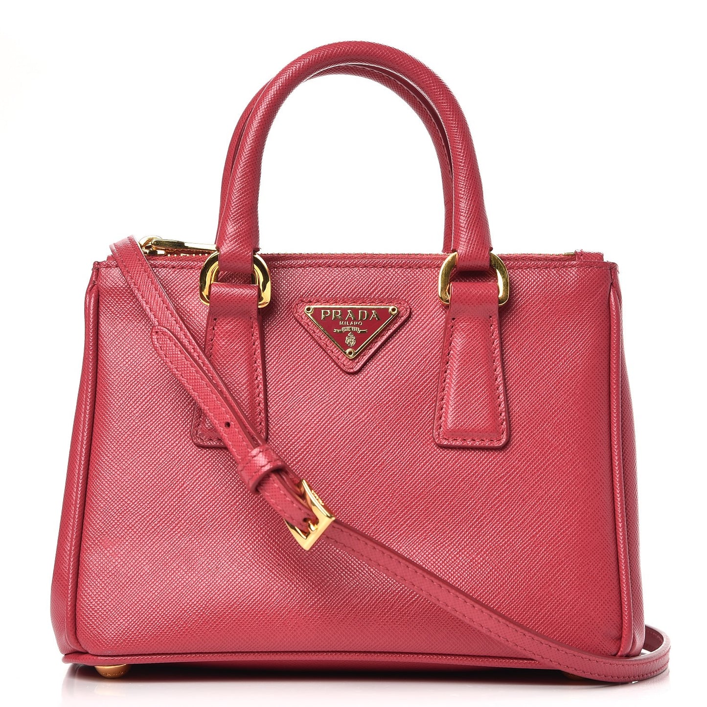 Saffiano Mini Galleria Double Zip Tote Peonia