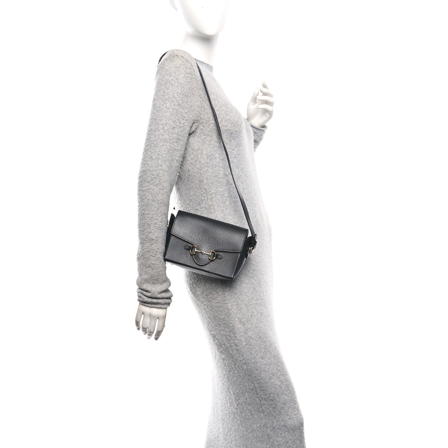Gucci Calfskin Horsebit 1955 Shoulder Bag Black 2 of 10