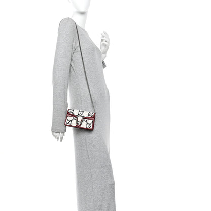 Gucci Tweed GG Monogram Super Mini Dionysus Shoulder Bag White Black Romantic Cherry 2 of 10