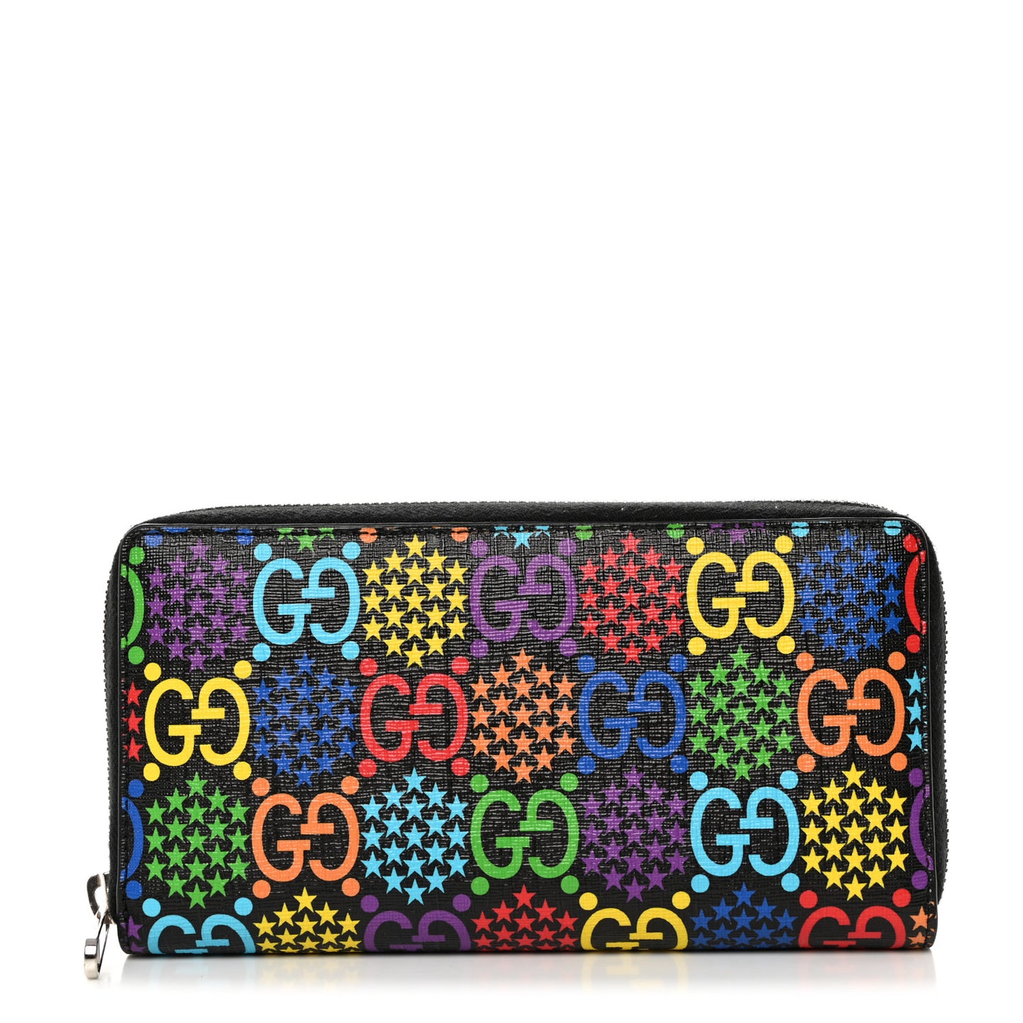 GG Supreme Monogram Psychedelic Zip Around Wallet Black Multicolor