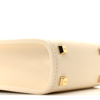 Fendi Vitello King Plexiglass Logo Embossed Mini Fendi Sunshine Shopper Tote White Ice 9 of 10