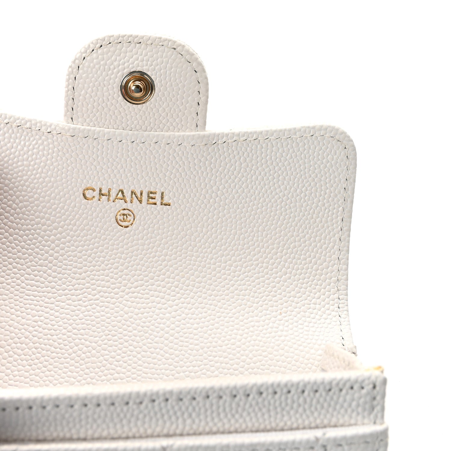 Chanel Caviar Quilted Flap Card Holder Wallet White 6 of 8