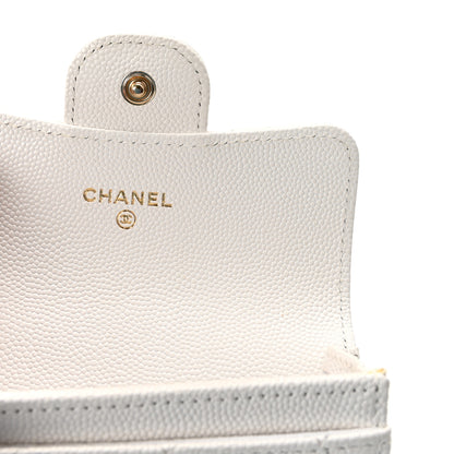 Chanel Caviar Quilted Flap Card Holder Wallet White 6 of 8