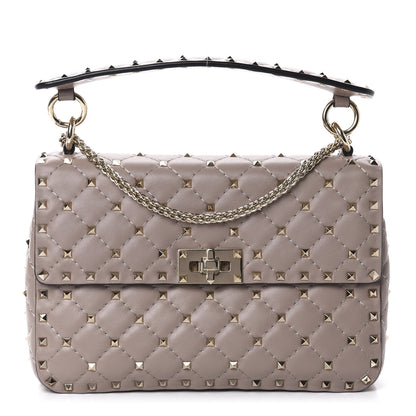 Valentino Garavani Lambskin Medium Rockstud Spike Shoulder Bag Poudre 1 of 9
