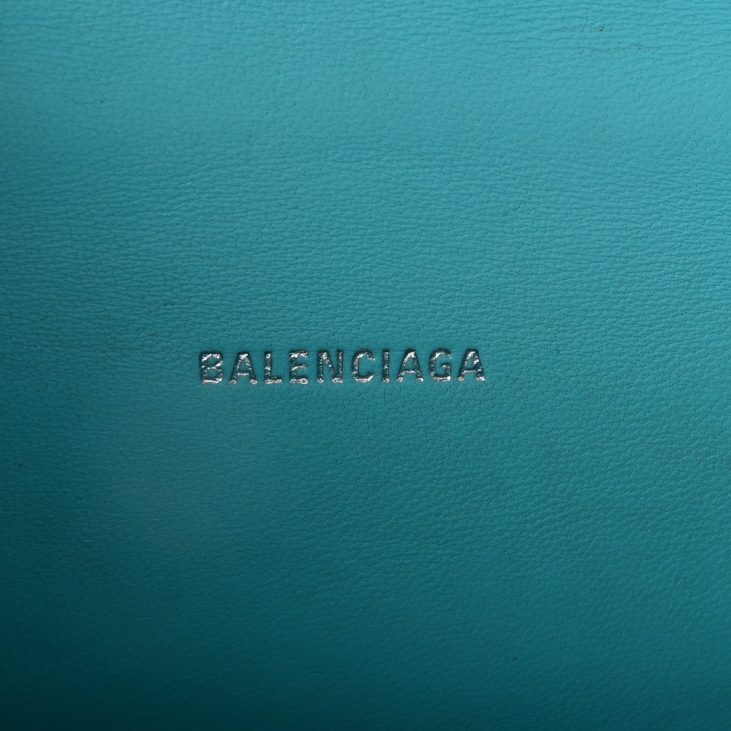 Balenciaga Shiny Calfskin Crocodile Embossed Hourglass Top Handle Bag XS Azur 6 of 9