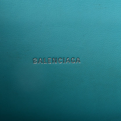 Balenciaga Shiny Calfskin Crocodile Embossed Hourglass Top Handle Bag XS Azur 6 of 9