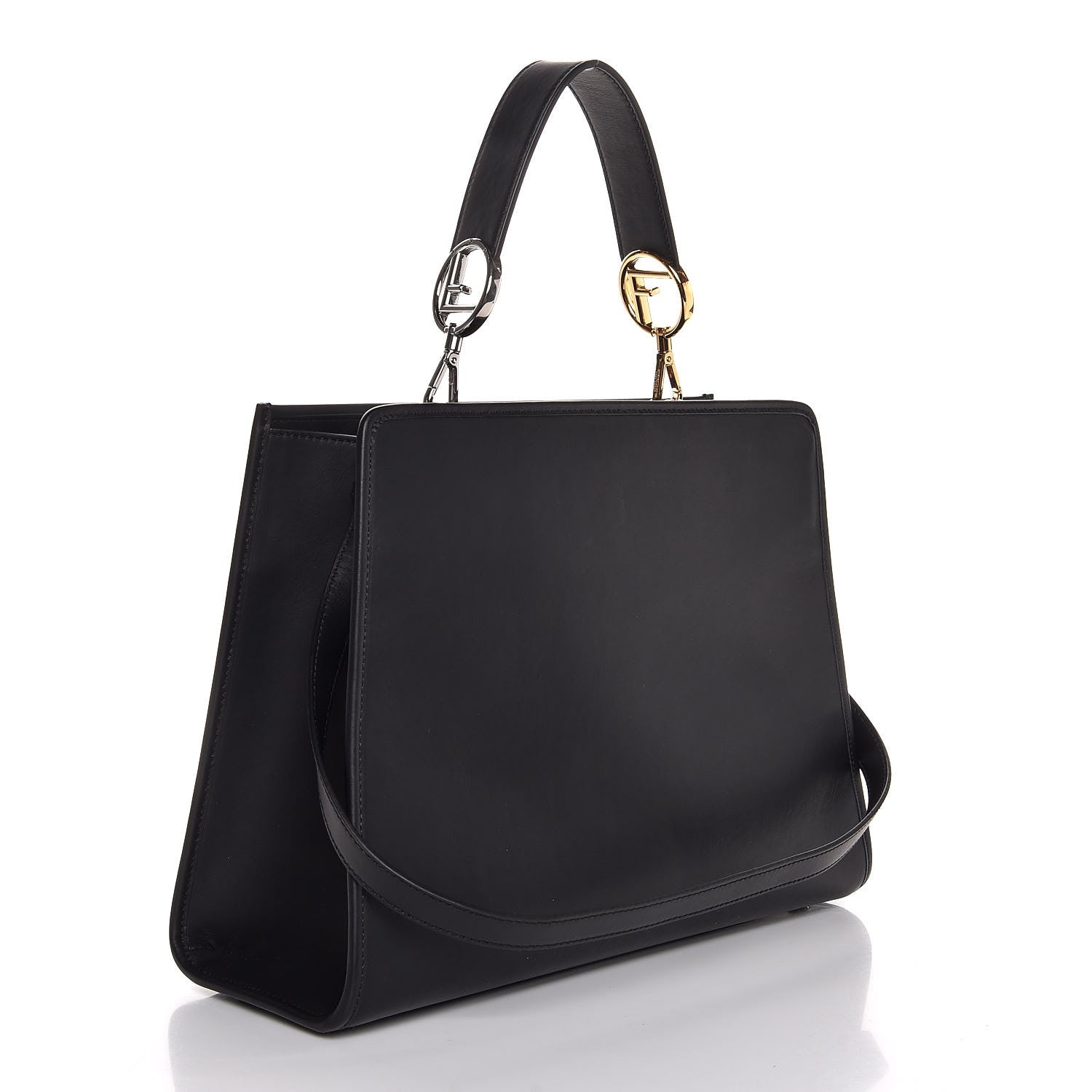 Fendi Vitello Century Opaco F is Fendi Regular Runaway Satchel Black 4 of 8