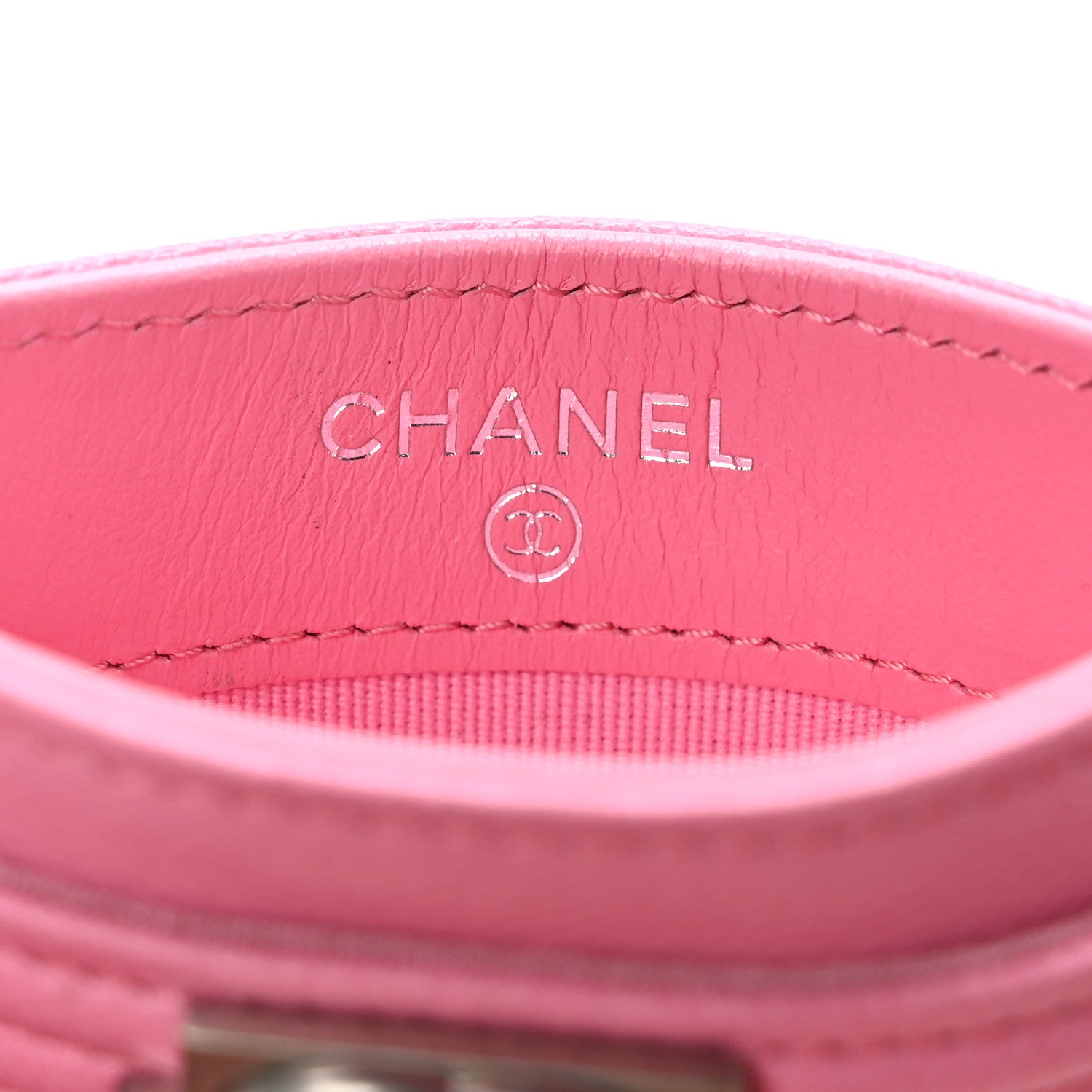 Chanel Caviar Quilted Boy Card Holder Pink 5 of 9