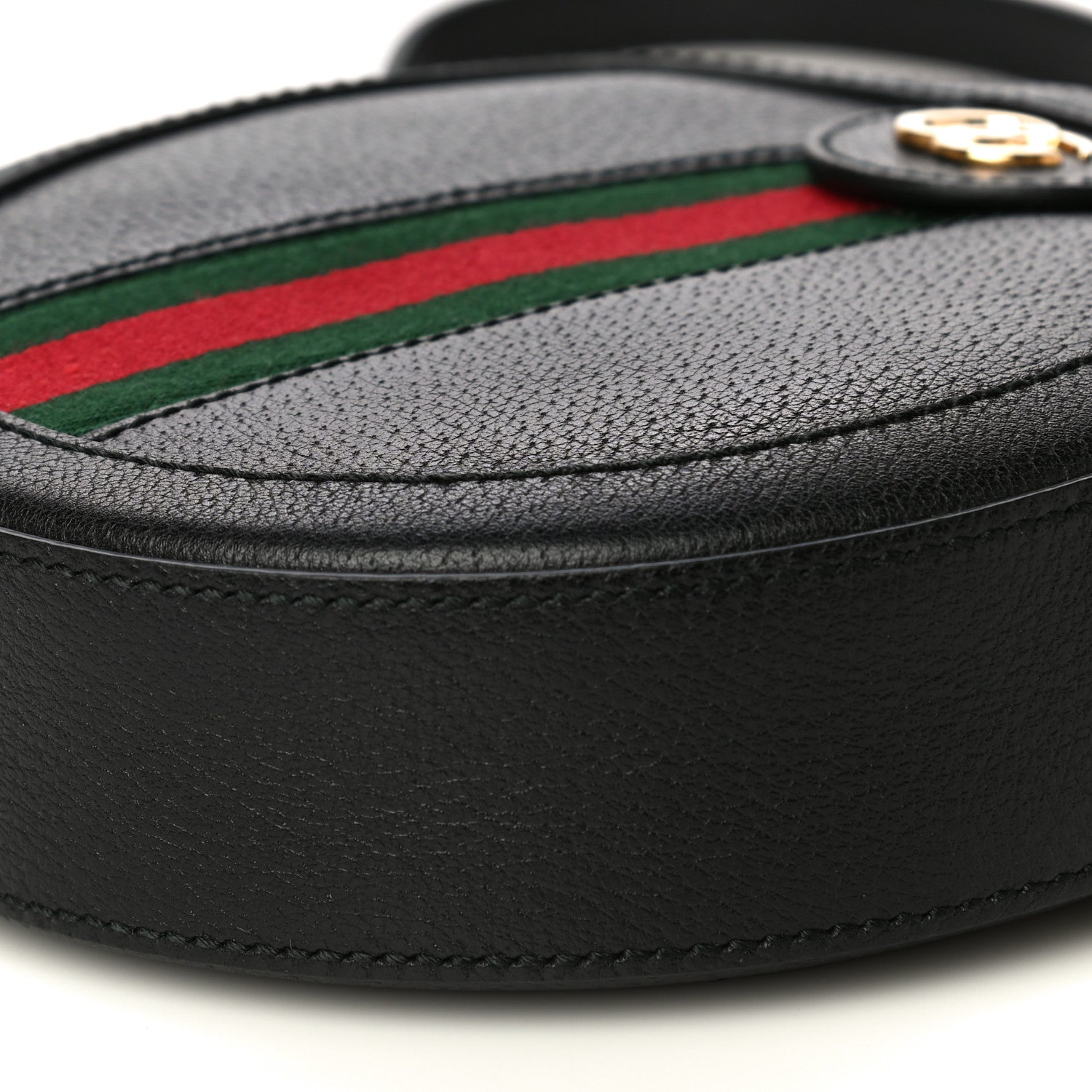 Gucci Grained Calfskin Web Mini Ophidia Round Shoulder Bag Black 10 of 11