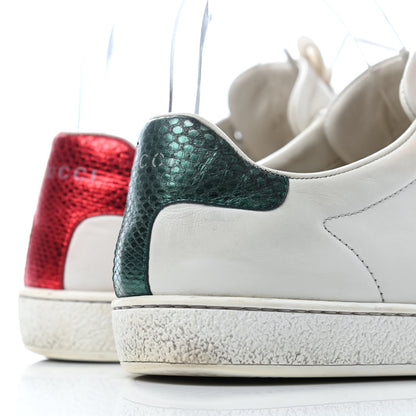 Gucci Calfskin Ayers Bee Embroidered Womens Ace Sneakers 39 White Green 4 of 6