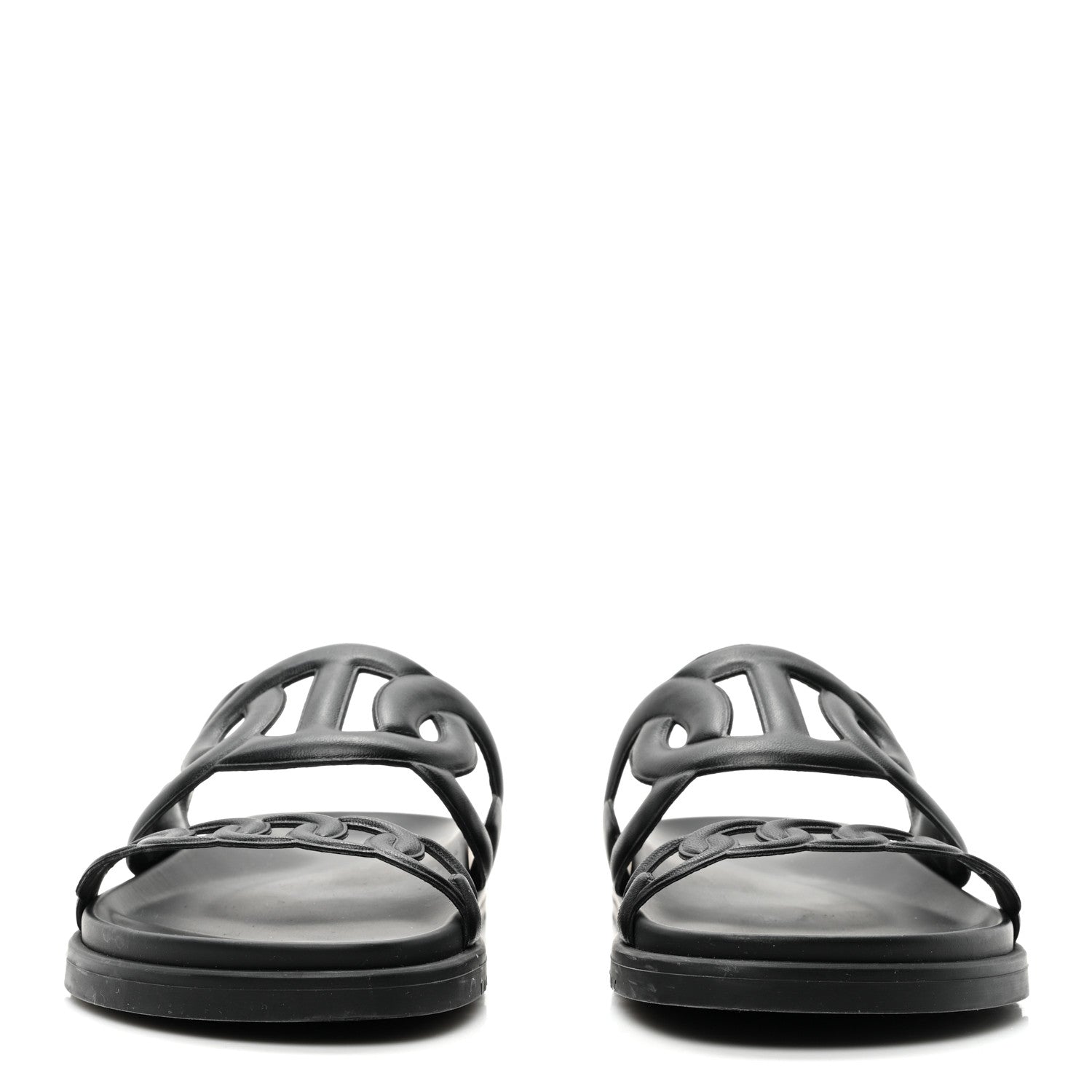 Hermes Nappa Extra Sandals 38 Black 3 of 9