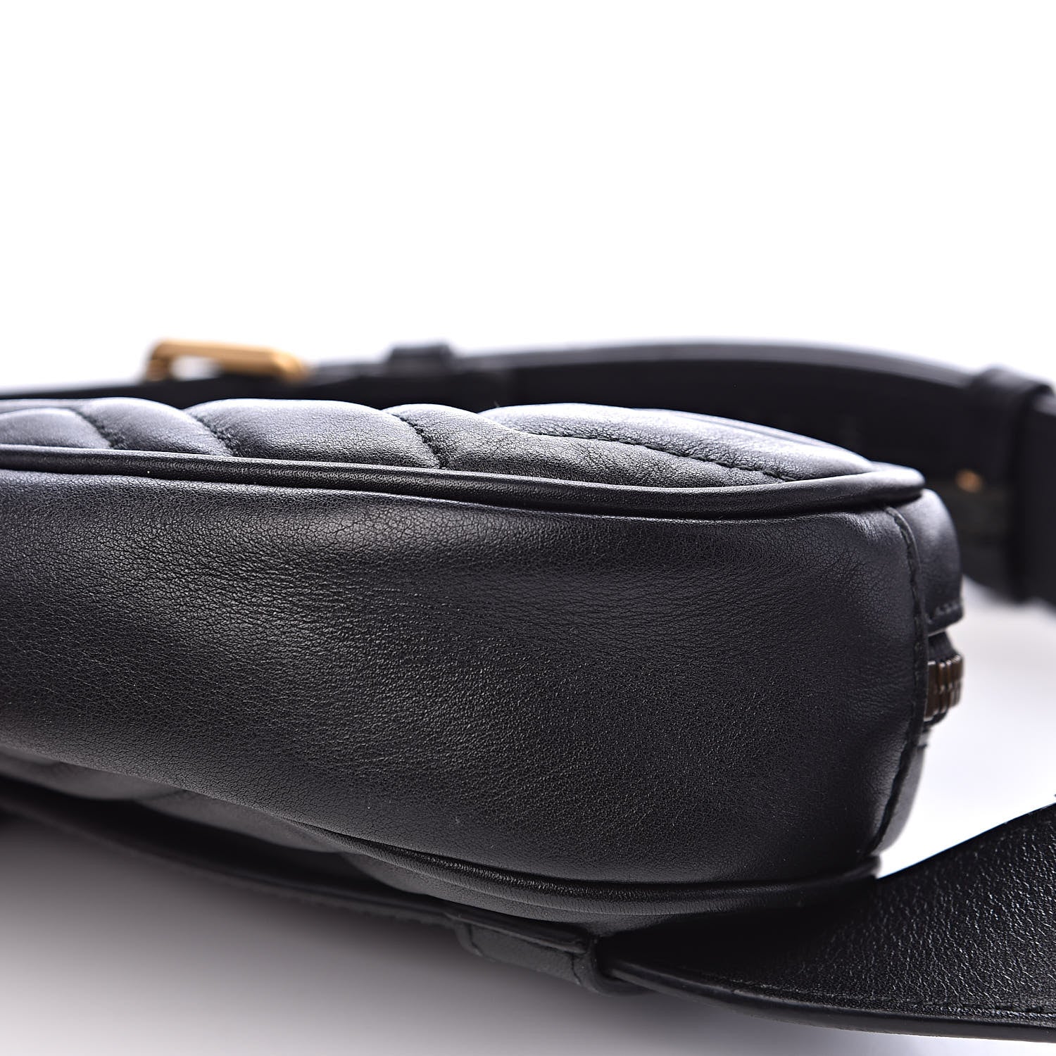 Gucci Calfskin Matelasse GG Marmont Belt Bag 85 34 Black 12 of 14