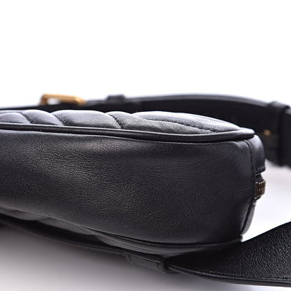 Gucci Calfskin Matelasse GG Marmont Belt Bag 85 34 Black 12 of 14