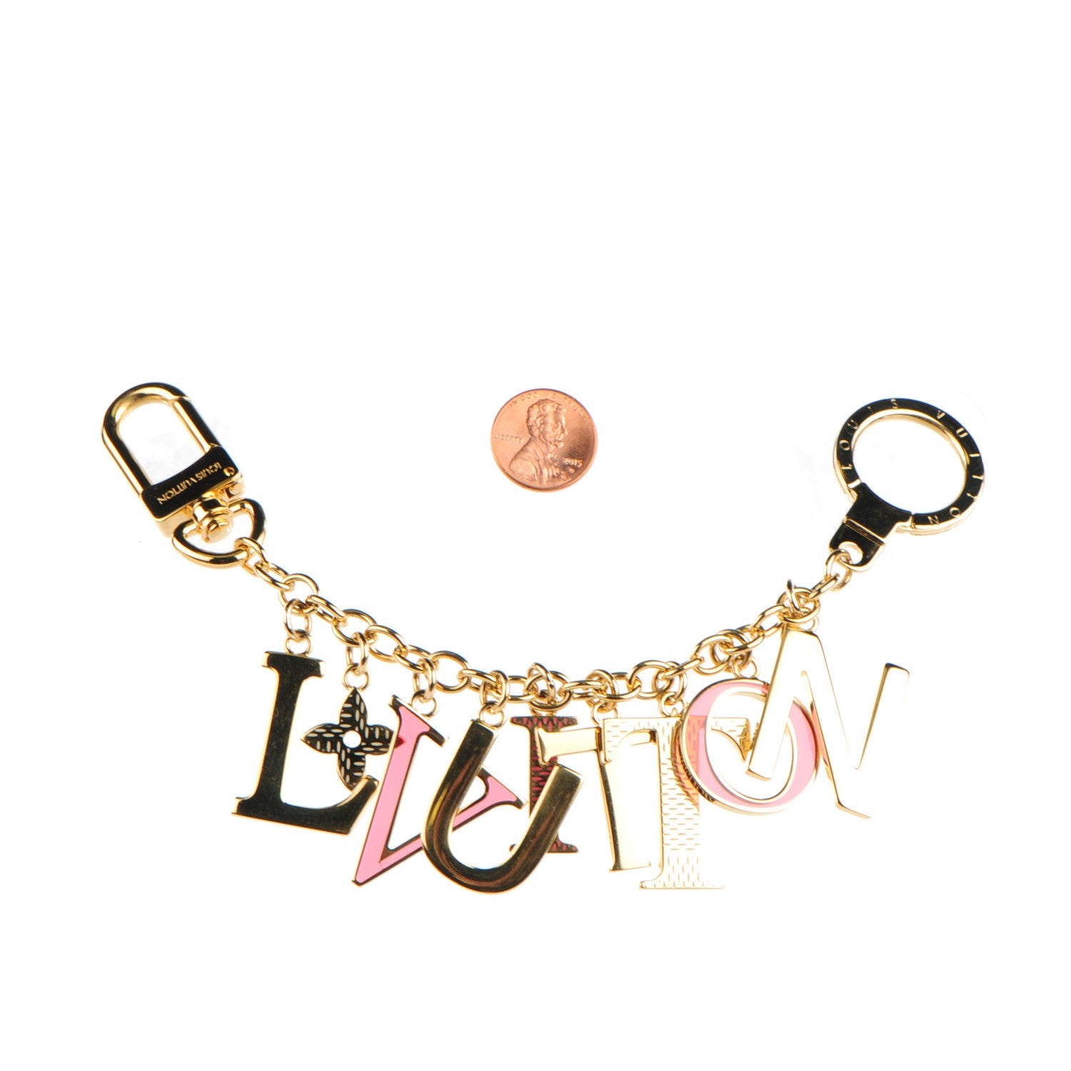 Louis Vuitton LV Tag Bag Charm Gold 2 of 6