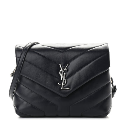 Saint Laurent Calfskin Y Quilted Monogram Toy Loulou Crossbody Bag Black 1 of 9