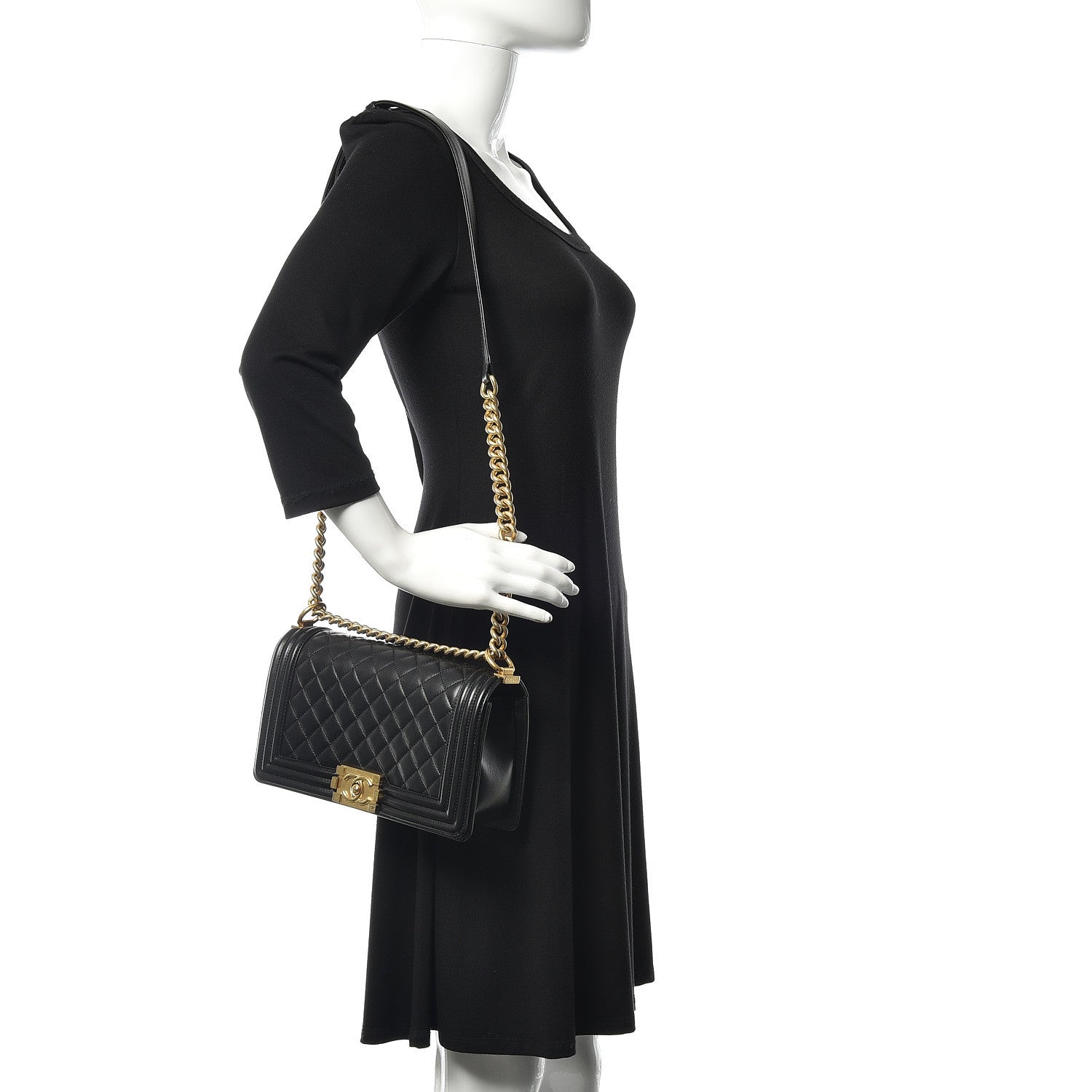 Chanel Lambskin Quilted Medium Boy Flap Black 2 of 13