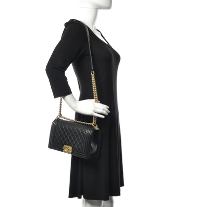 Chanel Lambskin Quilted Medium Boy Flap Black 2 of 13