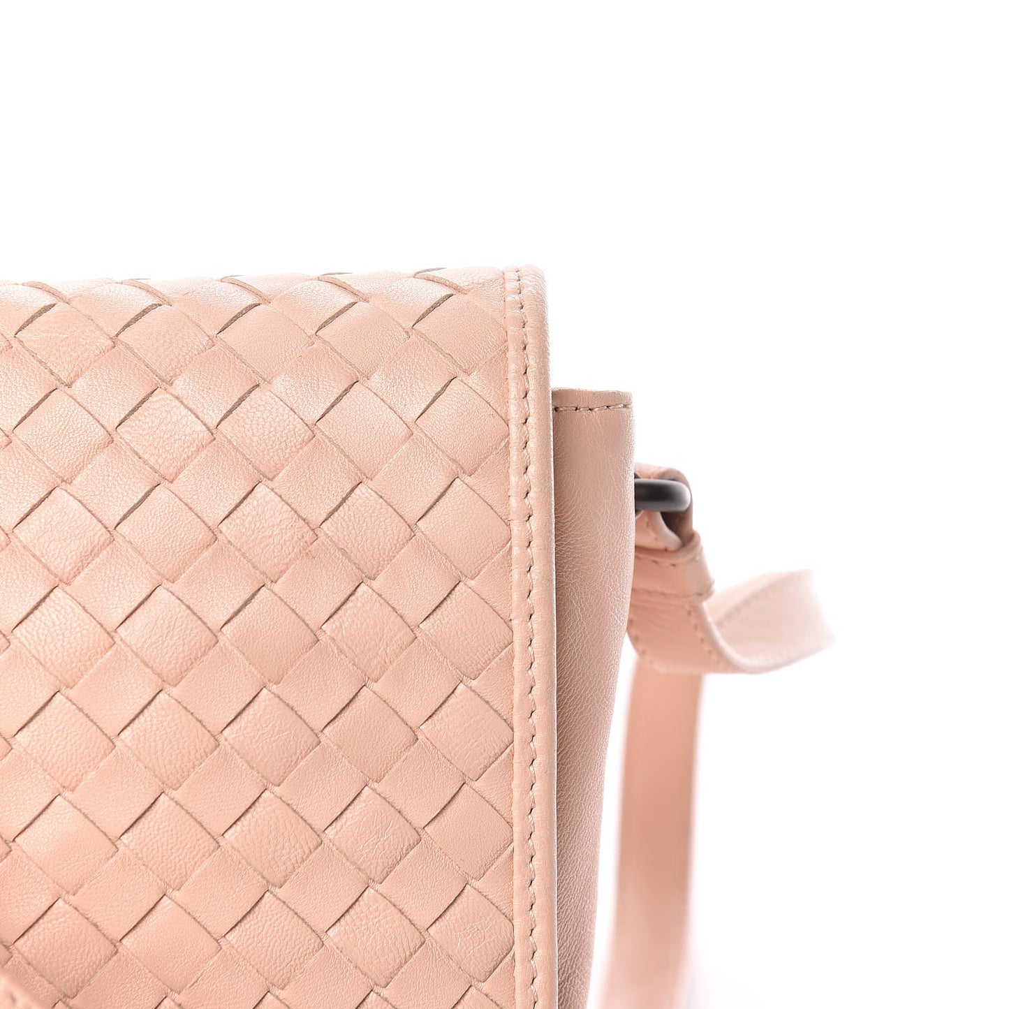 Nappa Intrecciato Mini Flap Crossbody Lotus