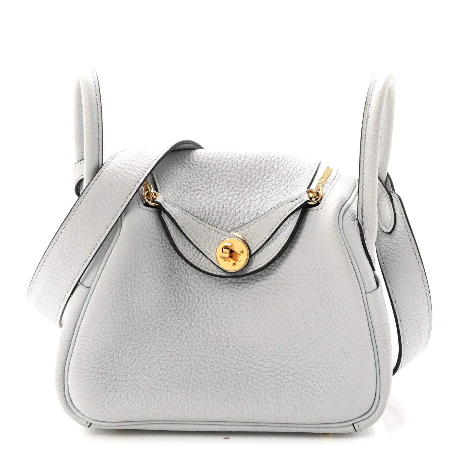 Hermes Taurillon Clemence Mini Lindy 20 Bleu Pale 1 of 11