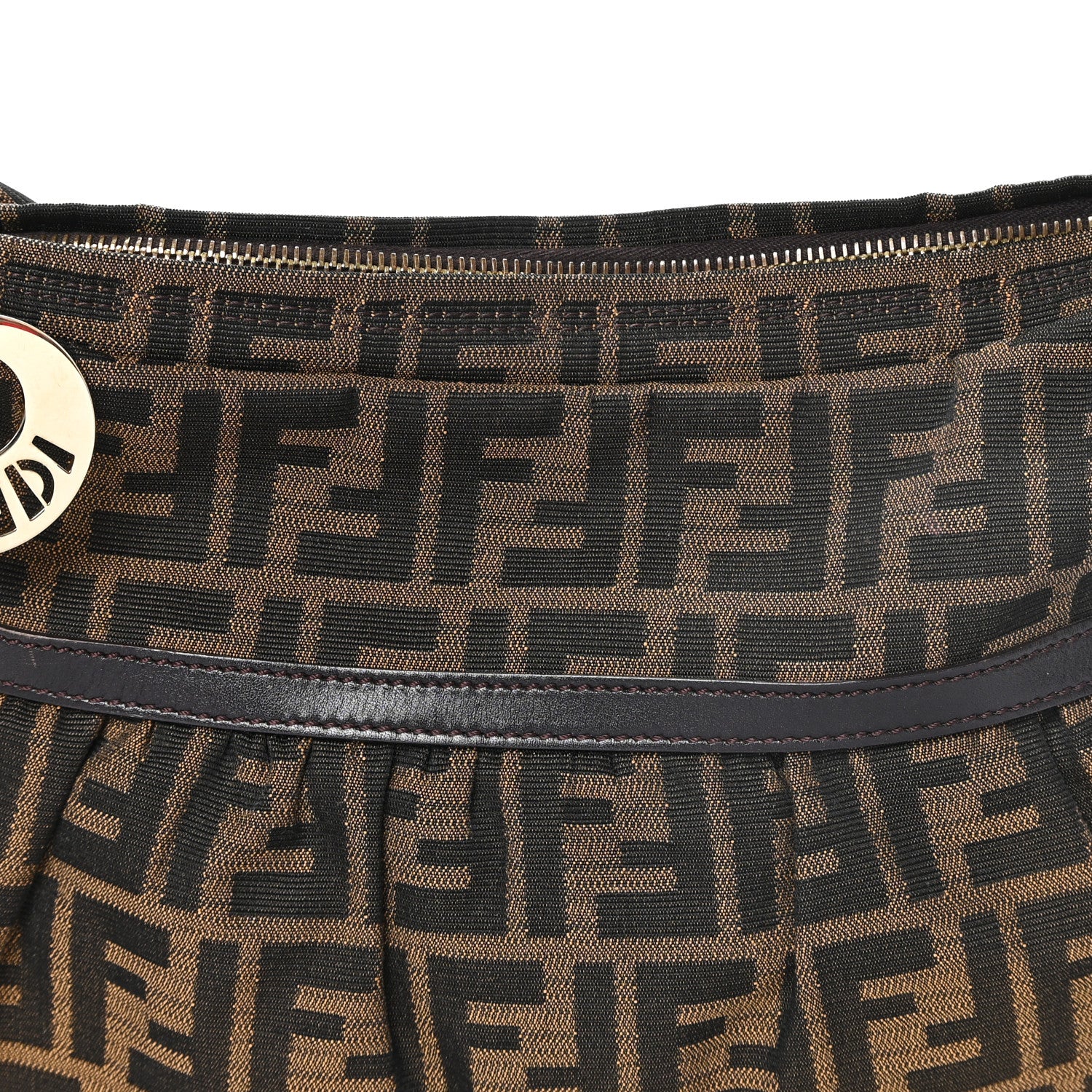 Fendi Zucca Cuoio Lucido Chef Hobo Tobacco Moro 8 of 11