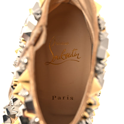 Christian Louboutin Liege Pepite Specchio So Full Kate 100 Ankle Boots 37 Gold Multicolor 7 of 9