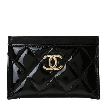 Chanel Patent Calfskin Quilted Card Holder Black 1 of 7