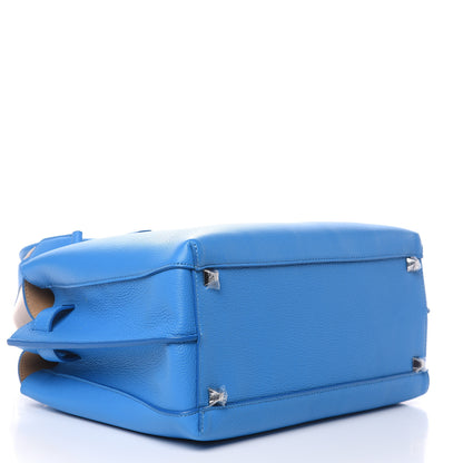 MCM Grained Calfskin Medium Milla Tote Tile Blue 4 of 11