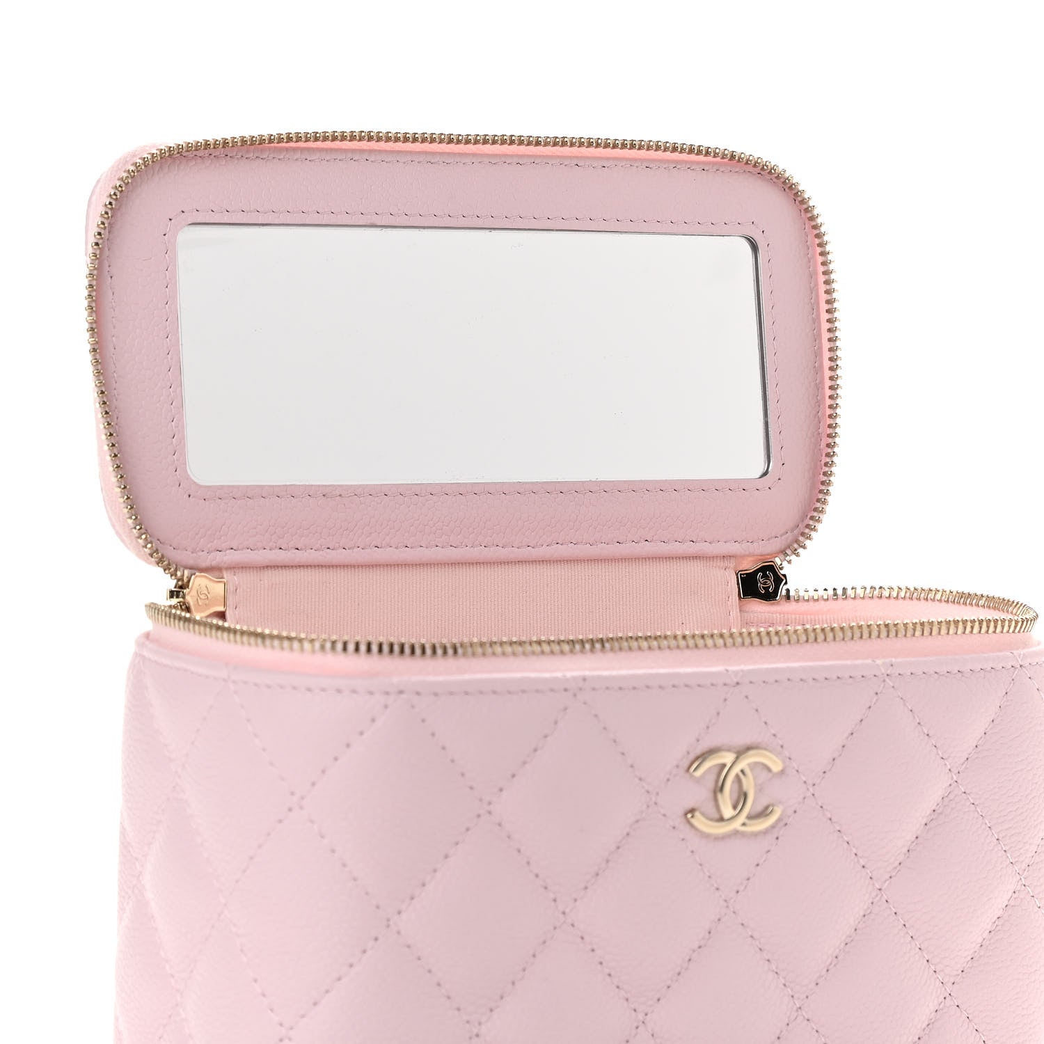 Chanel Caviar Quilted Small Tiny CC Vanity Case With Chain Light Pink 8 of 11